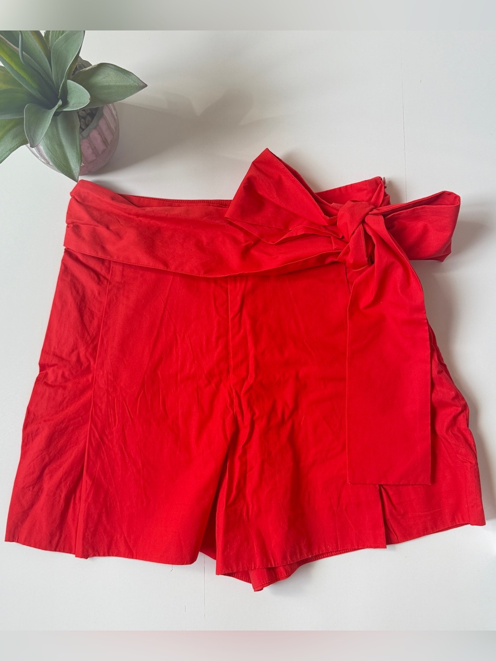 New J. Crew Tie-waist shorts in cotton poplin